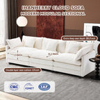 Ihanherry U Shaped Modular Cloud Sofa 5 Seat Chenille Sectional with Ottoman