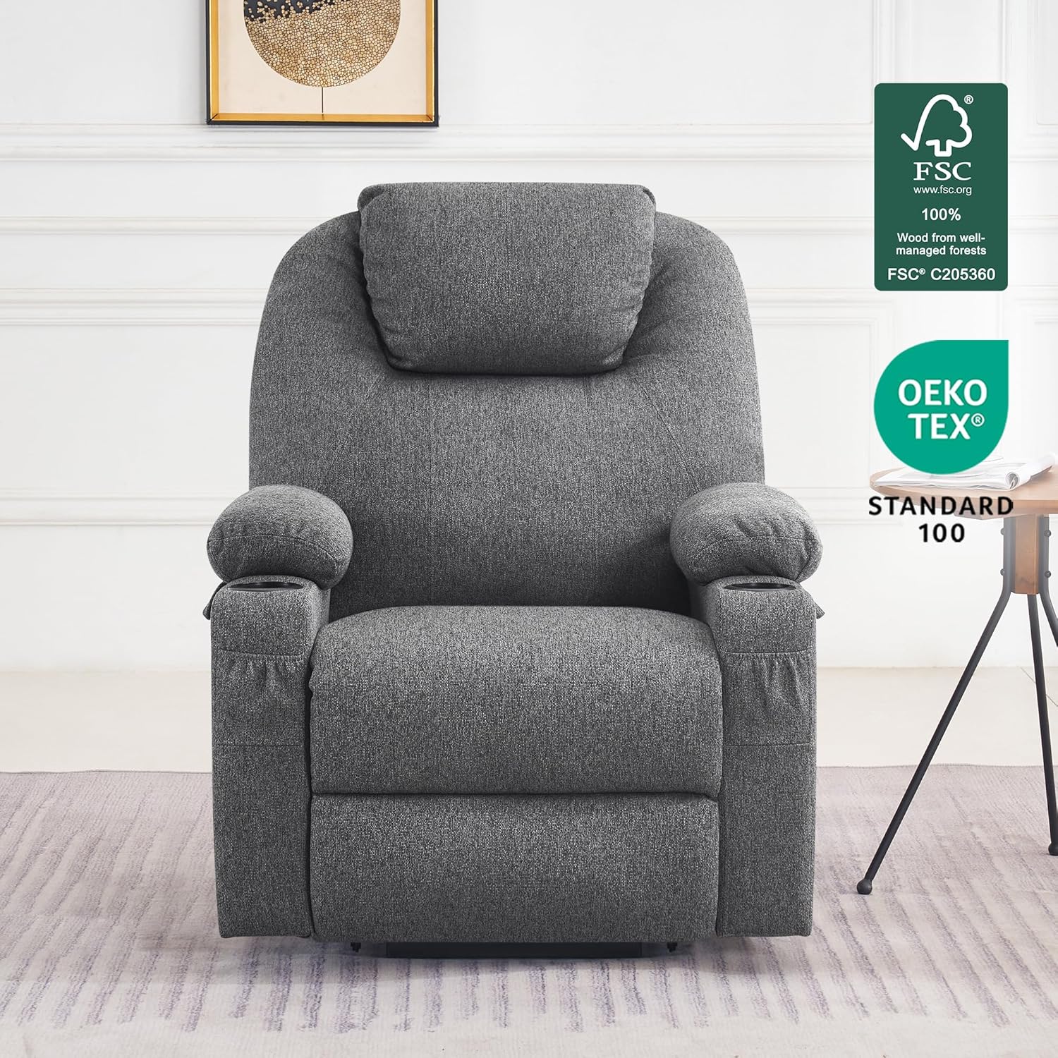 MCombo Power Lift Recliner Chair for Elderly with Heat Massage USB Cup Holders