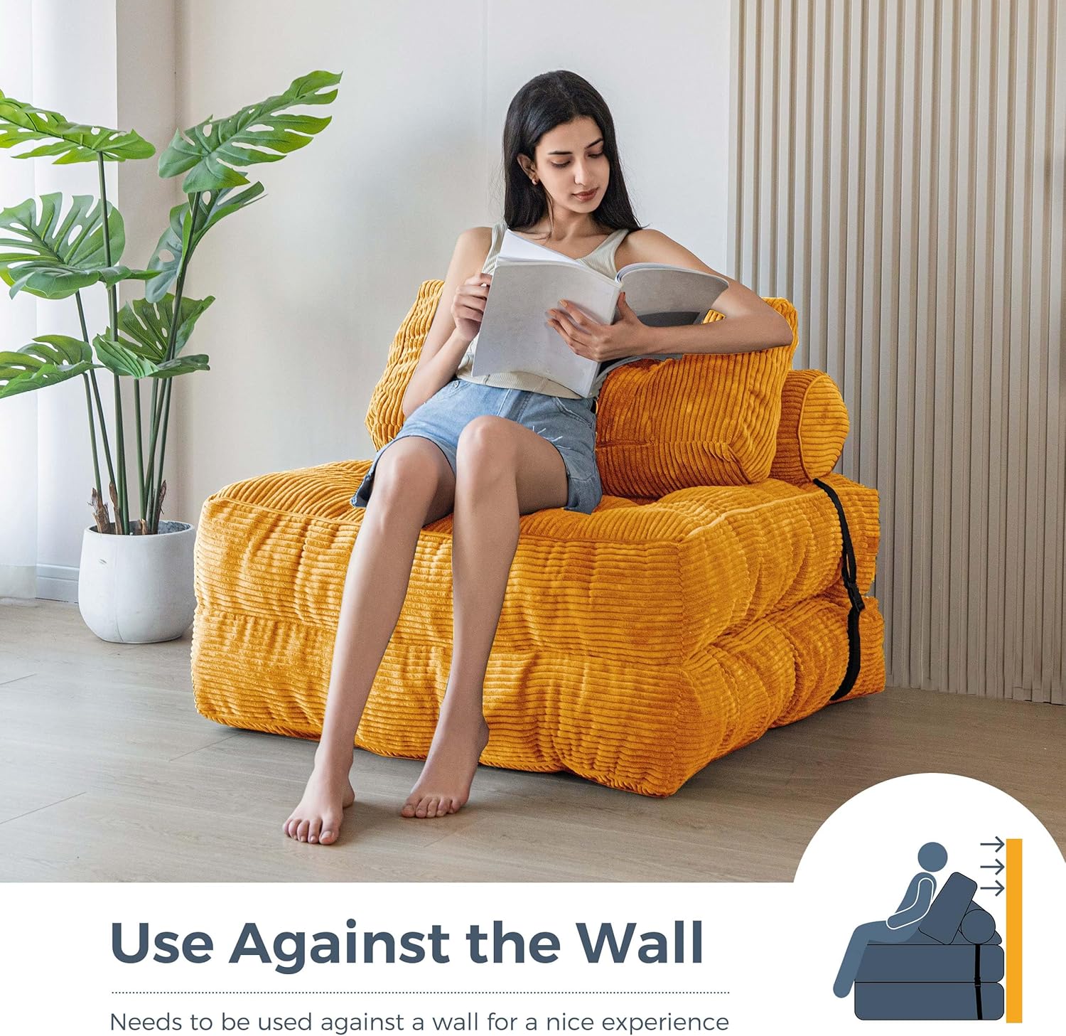 MAXYOYO Folding Sofa Bed Convertible Sleeper Chair with Pillow