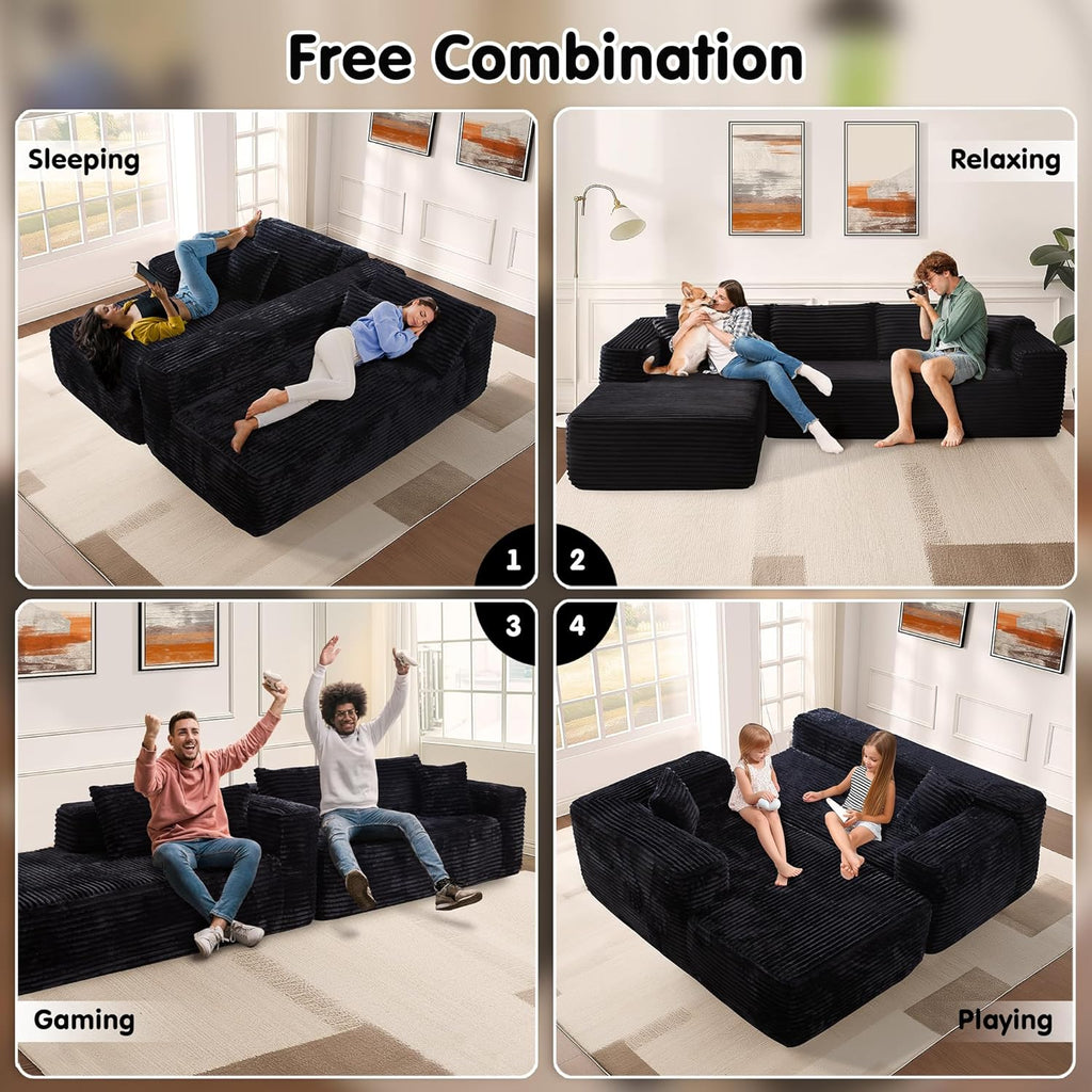 ovios Cloud Sectional Couch with L Shape Chaise Modern Modular Sofa