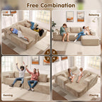 ovios Cloud Sectional Couch with L Shape Chaise Modern Modular Sofa