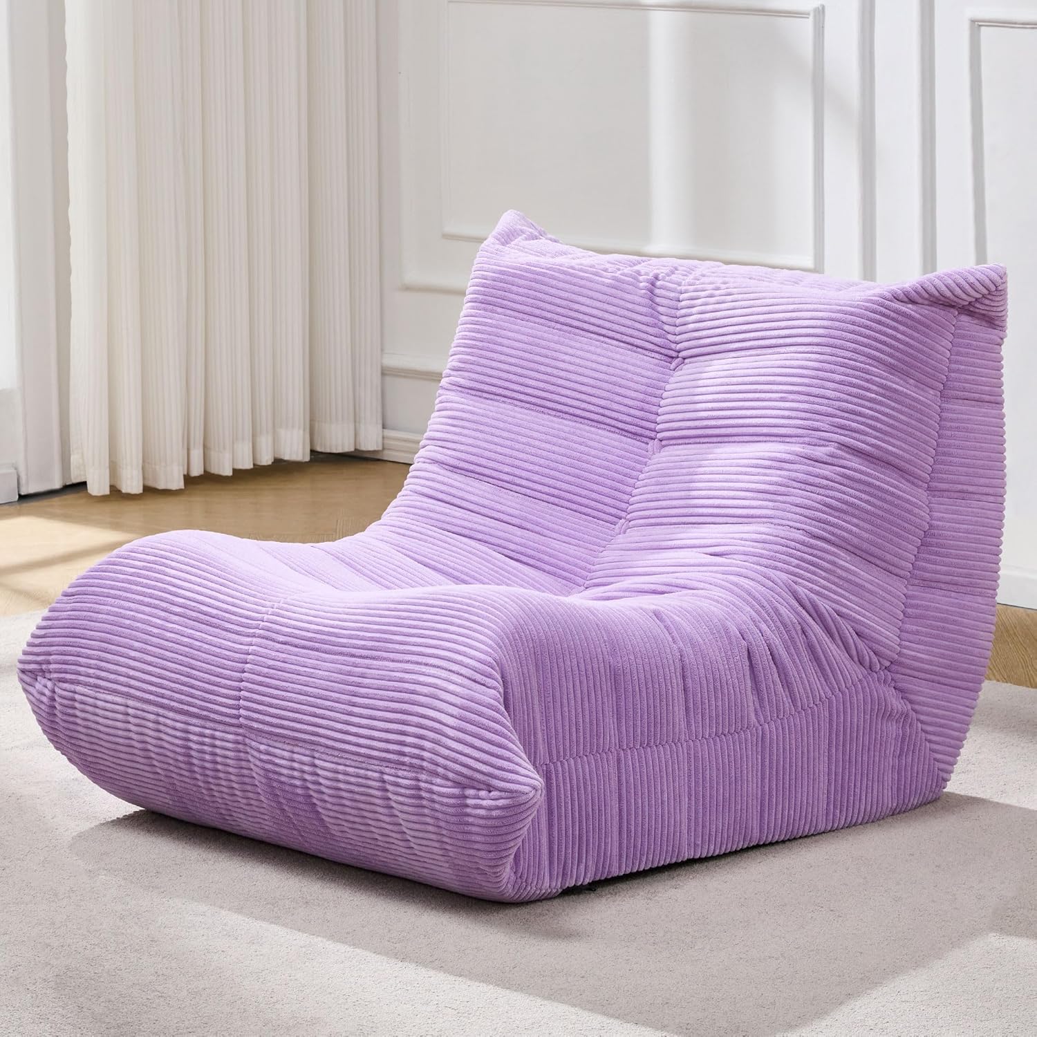 Hobestluk Giant Bean Bag Chair Memory Foam Faux Fur Sofa for Living Room
