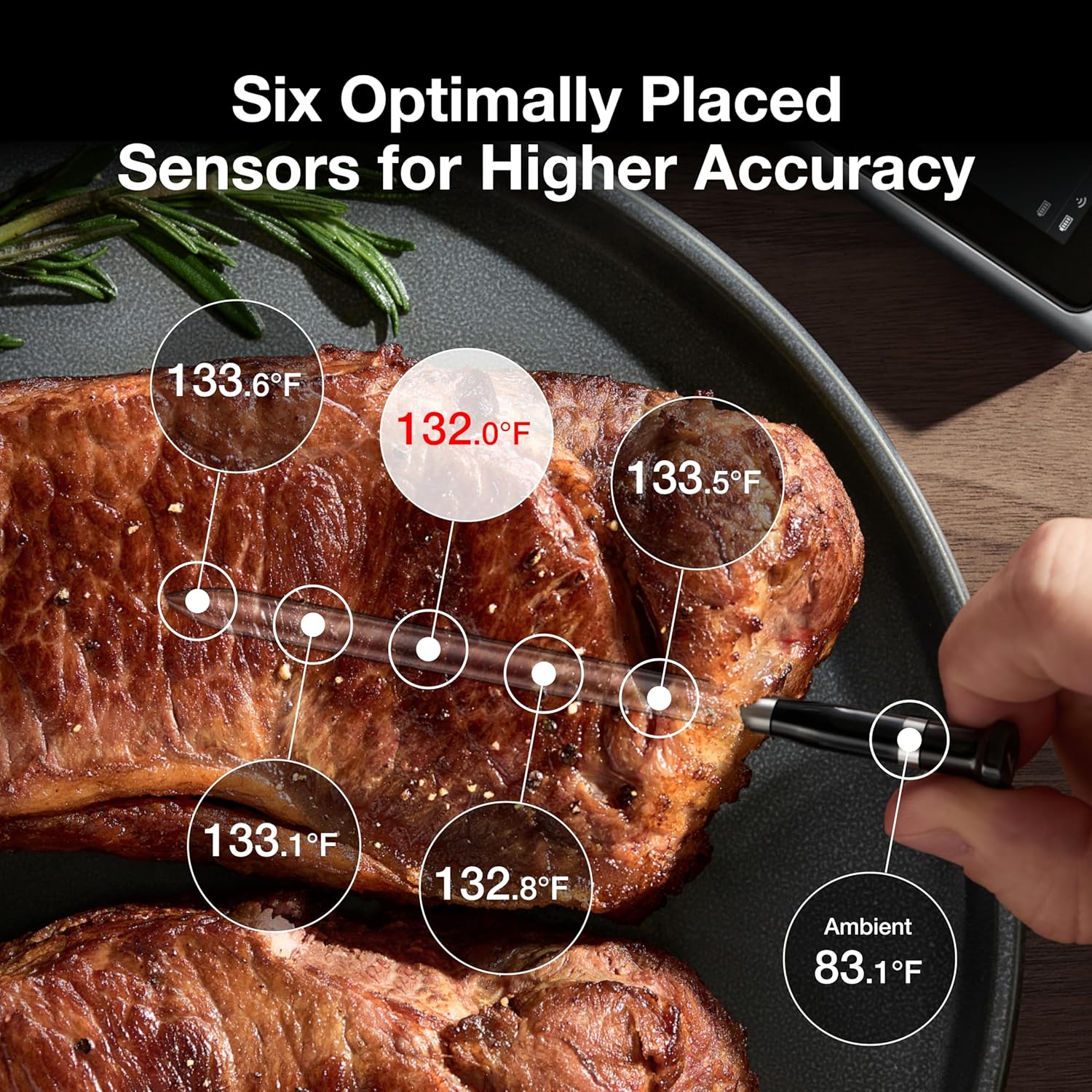 Typhur WiFi Wireless Meat Thermometer Digital with 2 Probes LCD Display for BBQ Grill Oven
