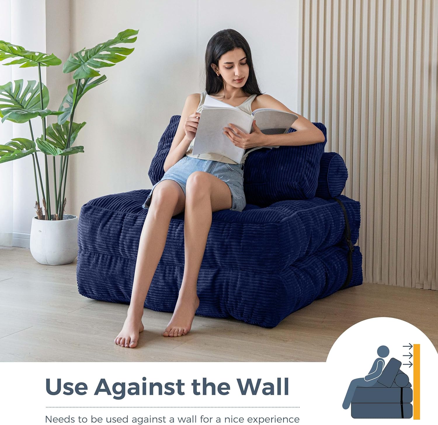 MAXYOYO Folding Sofa Bed Convertible Sleeper Chair with Pillow