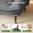Marsail Futon Sofa Bed Convertible Corduroy Loveseat with Adjustable Backrest