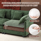 Ihanherry U Shaped Modular Cloud Sofa 5 Seat Chenille Sectional with Ottoman