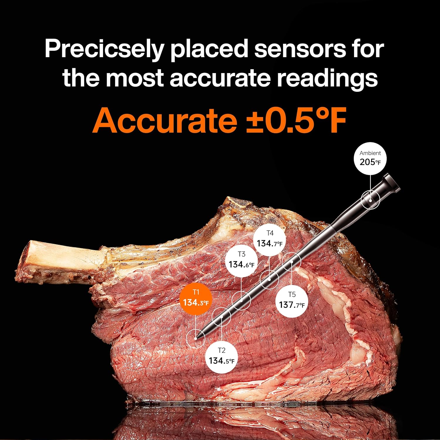 Typhur WiFi Wireless Meat Thermometer Digital with 2 Probes LCD Display for BBQ Grill Oven