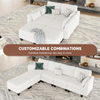 Huatean Home Modular Sectional Sofa U Shaped Couch 6 Seat Convertible High Density Foam