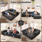 ovios Cloud Sectional Couch with L Shape Chaise Modern Modular Sofa