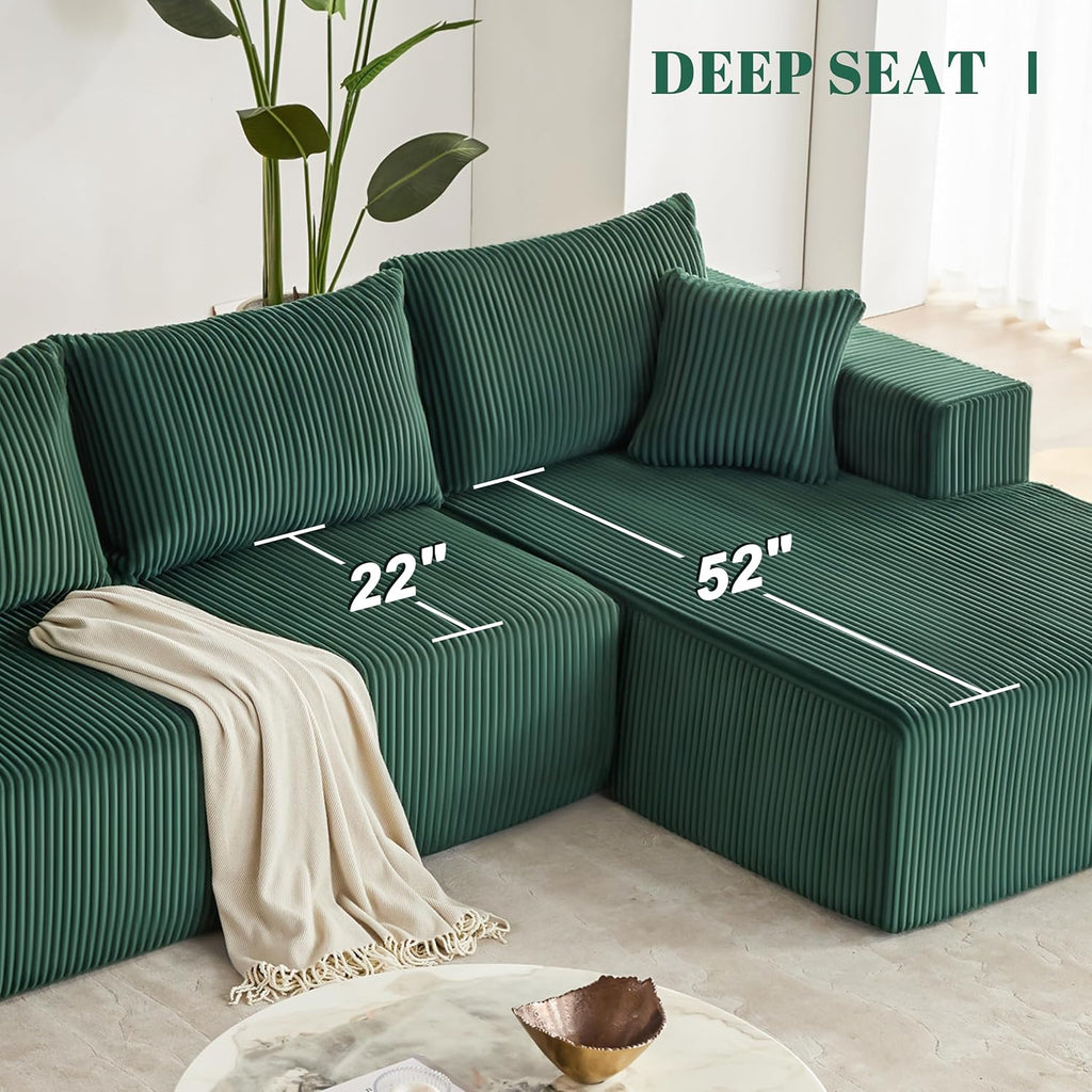 Weture 108" Modular Sectional Sofa Deep Seat Cloud L-Shape Couch with Chaise