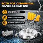 LidoDola 14 Inch Pressure Washer Surface Cleaner with Wheels for Concrete Patio Deck