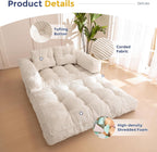 MAXYOYO L Shaped Folding Sofa Bed Convertible Sleeper with Pillow Armrest