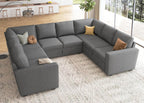 HONBAY Modular L Shaped Sectional Sleeper Sofa with Storage Pull Out Bed