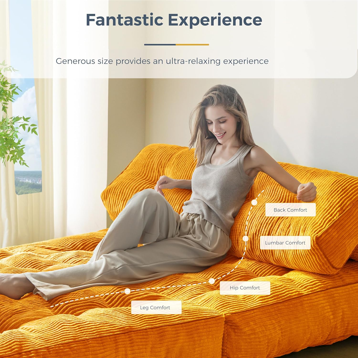 MAXYOYO Folding Sofa Bed Convertible Sleeper Chair with Pillow