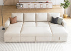 HONBAY Modular L Shaped Sectional Sleeper Sofa with Storage Pull Out Bed