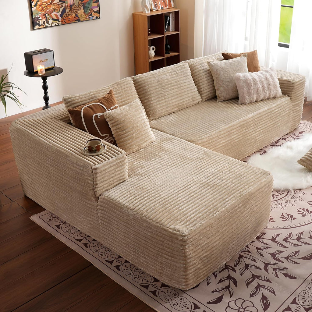ovios Cloud Sectional Couch with L Shape Chaise Modern Modular Sofa