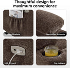 MCombo Power Lift Recliner Chair for Elderly with Extended Footrest Fabric