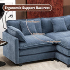 Ihanherry U Shaped Modular Sectional Sofa 5 Seat with 2 Ottomans Chenille