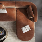 Acanva Luxury Velvet Sofa 3 Seater Modern Curved Back Couch for Living Room