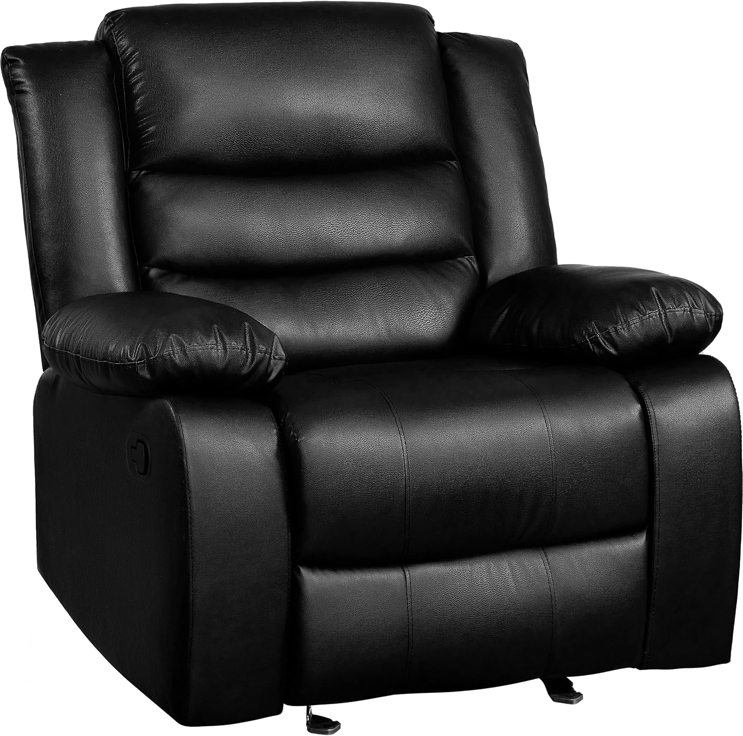 PrimeZone Oversized Rocker Recliner Chair Faux Leather Manual Reclining Brown