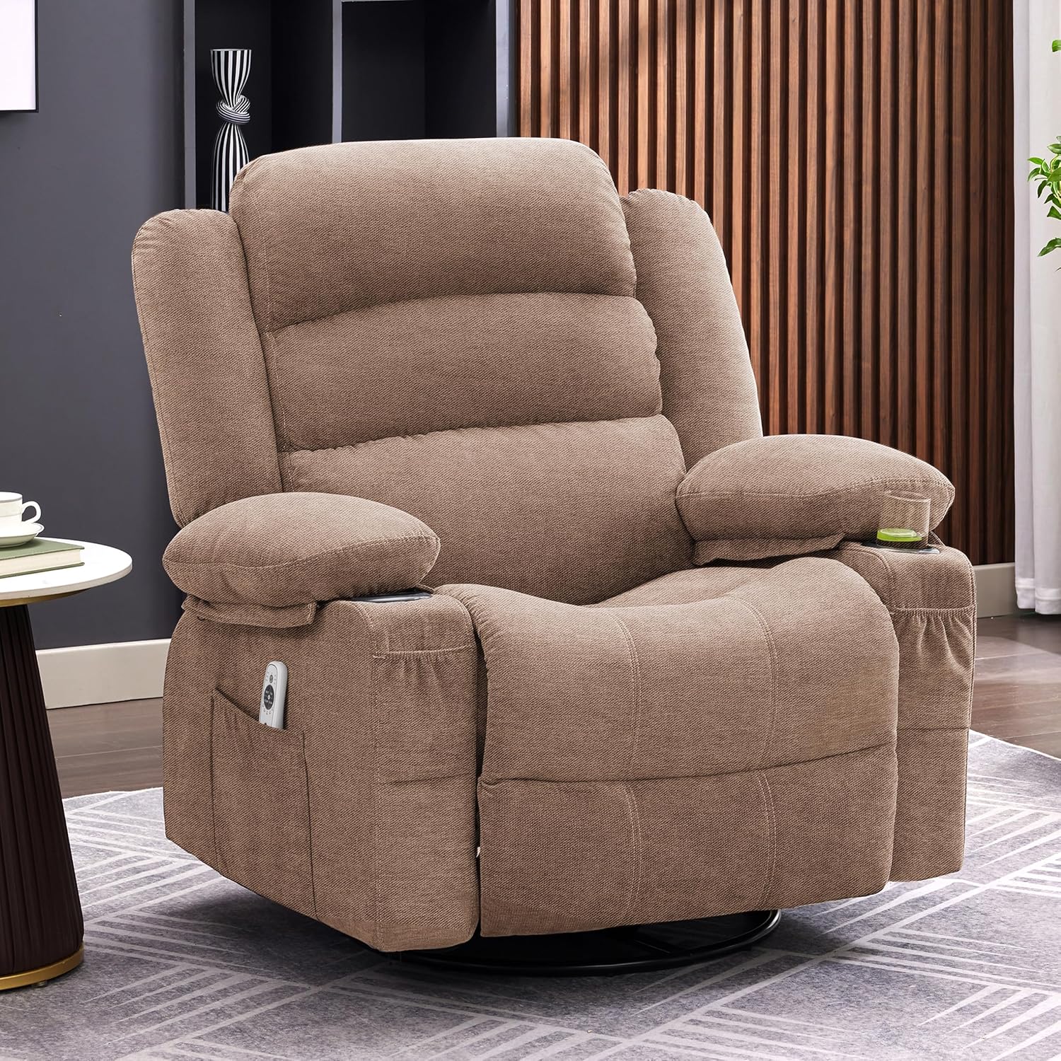 Huatean Home Rocker Recliner Chair Swivel Massage Heated Oversized Sofa Seat