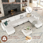 Huatean Home Modular Sectional Sofa U Shaped Couch 6 Seat Convertible High Density Foam