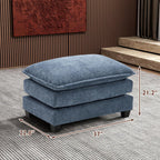 Ihanherry U Shaped Modular Cloud Sofa 5 Seat Chenille Sectional with Ottoman